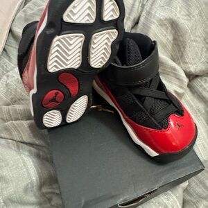 Jordan Red and Black Sneakers with Velcro Strap